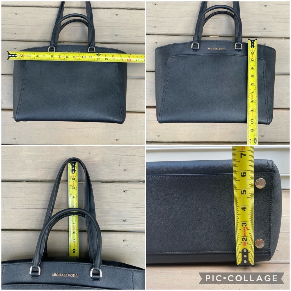 Michael Kors Emmy Double Handle Saffiano Black Leather Tote - Picture 16 of 16